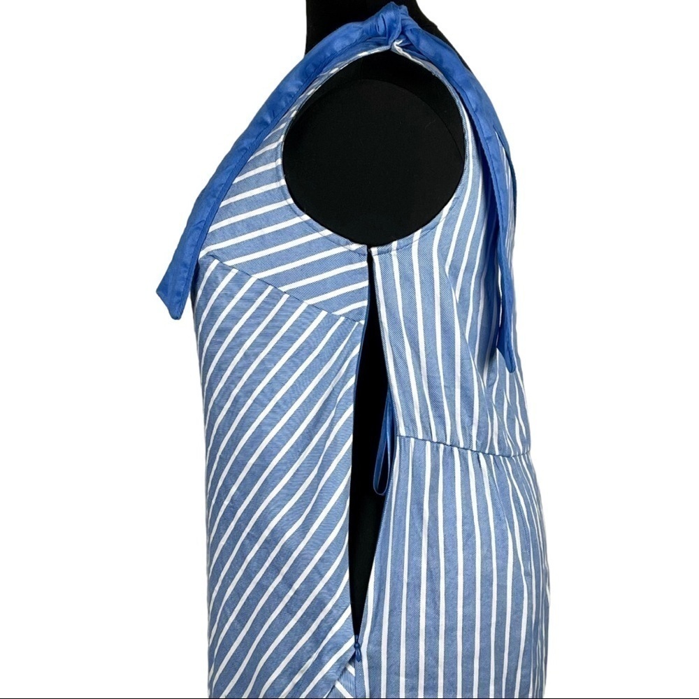 GLAMOUR X LANE BRYANT STRIPED ONE SHOULDER BOW ASYMMETRIC DRESS - Picture 11 of 14